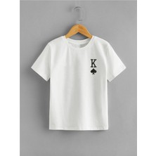 Hanclo Rahat Kalıp Pamuklu Oyun Kartı Baskılı Çocuk T-Shirt