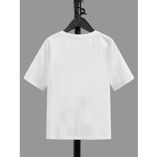 Hanclo Rahat Kalıp Pamuklu Baskılı Beyaz Çocuk T-Shirt