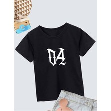Hanclo Rahat Kalıp Pamuklu Baskılı Siyah Çocuk T-Shirt