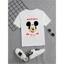 Hanclo Rahat Kalıp Pamuklu Baskılı Beyaz Çocuk T-Shirt