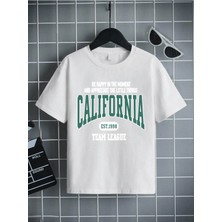 Hanclo Rahat Kalıp Pamuklu Baskılı Beyaz Çocuk T-Shirt