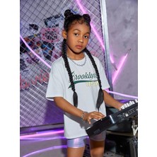 Hanclo Çocuk Oversize Brooklyn Pamuklu Bisiklet Yaka Tişört