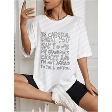 Hanclo Be Careful Baskılı Oversize Tshırt