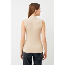 BiPantolon Kadın Krem Kolsuz Body