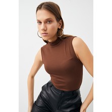 BiPantolon Kadın Acı Kahve Kolsuz Body
