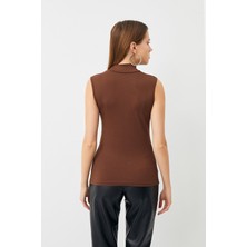 BiPantolon Kadın Acı Kahve Kolsuz Body