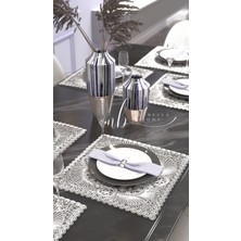 Neu Bella Home Neubella Home Amerikan Servis Özel Nakış Tasarım Supla Girdap Masa Ve Sunum Takımı Çeyizlik Krem