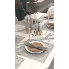 Neu Bella Home Neubella Home Amerikan Servis Özel Nakış Tasarım Supla Girdap Masa Ve Sunum Takımı Çeyizlik Gri