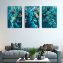 Arkeot Rüya Kıyıları 3'lü Set Kanvas Duvar Tablosu - Ev Salon Oturma Odası Mutfak Ofis Dekorasyonu