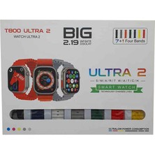 Byrist T800 Ultra 2 2.19" Tft Ekran 49MM 7 Kordon + Kasa Koruyucu ve BYRPODS12 Bluetooth Kulaklık Ikili Set