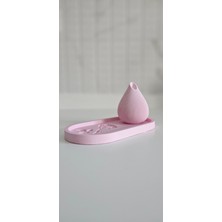 Laurel-Wood Beton Bohem Damlalı-Oval Sunum Tepsisi(Çiçek Desenli Özel Model)