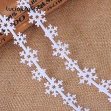 Haicheng Shop Stil 1 25MM Stil 5 Yards mm Non Woven Kurdela Kumaş Yıldız Kar Tanesi Trim Dantel Dıy El Sanatları Asılı Yeni Yıl Noel Ağacı Süsleme B1209 (Yurt Dışından)