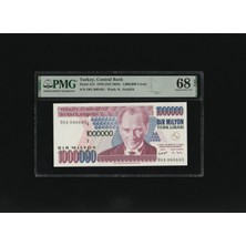 Numsimatik Top Pop Pmg 68 Epq Super Gem Unc Çil Bir Milyon 1.000.000 Türk Lirası S/n O01 000165 7. Ems 3.t