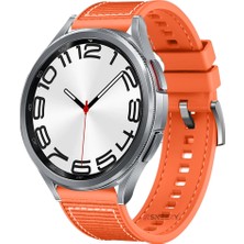 Sneezy Samsung Galaxy Watch 4 40-42-44-46MM Uyumlu 20MM Dikiş Desenli Dokuma Silikon Kordon