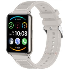 Sneezy Huawei Watch Fit 2 Ile Uyumlu Dikiş Desenli Dokuma Silikon Kordon
