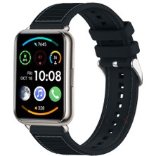 Sneezy Huawei Watch Fit 2 Ile Uyumlu Dikiş Desenli Dokuma Silikon Kordon