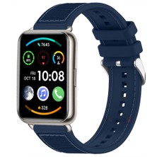 Sneezy Huawei Watch Fit 2 Ile Uyumlu Dikiş Desenli Dokuma Silikon Kordon