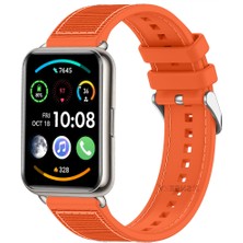 Sneezy Huawei Watch Fit 2 Ile Uyumlu Dikiş Desenli Dokuma Silikon Kordon