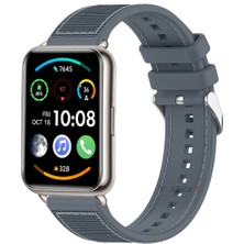 Sneezy Huawei Watch Fit 2 Ile Uyumlu Dikiş Desenli Dokuma Silikon Kordon