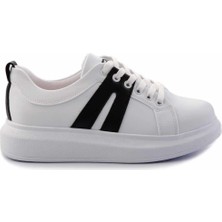 Bambi Beyaz Siyah  Kadın Sneaker K01179086609