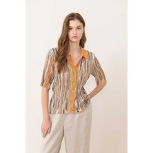 ROMAN Pullu Polo Yaka Gömlek Oranj - Multi Y2471012_636