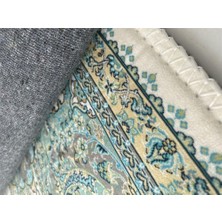 Carpettex Bambu Halı İpeksi Yumuşak Su ve Leke Tutmaz Klasik Desenli Yeşil Halı