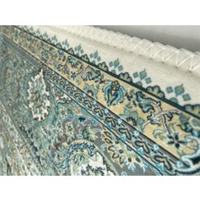 Carpettex Bambu Halı İpeksi Yumuşak Su ve Leke Tutmaz Klasik Desenli Yeşil Halı