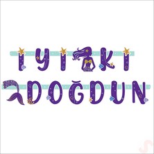 Süsle Bebek ve Parti Pırıltılı Deniz Kızı Iyiki Doğdun Banner, 2 mt