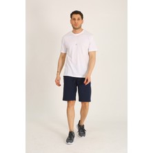 Uomo Park 8043 Pamuklu Belden Bağlamalı Cepli Regular Fit Baskılı Yazlık  Şort