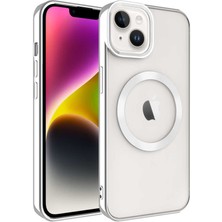 Farma İletişim Teknolojileri Apple iPhone 14 - Uyumlu Magsafe Wireless Şarj Özellikli Zore Setro Silikon-Gümüş