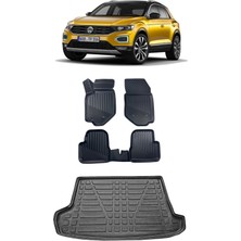 Sare Tuning Volkswagen T-Roc Üst Kademe Bagaj 2017 ve Sonrası Araca Özel 4d Havuzlu Paspas ve Bagaj Seti
