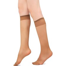 Dode Flora Kadın Diz Altı Pantolon Çorabı 12 Li 20 Den Mat Burnu Takviyeli Dayanıklı Esnek  Müjde  -