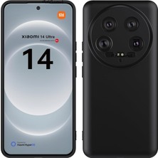 MTK Moveteck Xiaomi Mi 14 Ultra Kılıf Kamera Korumalı Yumuşak Renkli Silikon + Ekran Koruyucu Oval Nano Cam 2'li Set