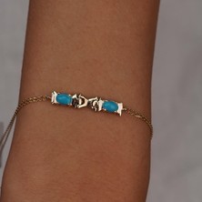 İzgi Kuyumculuk Çift Firuze Tasarım Bileklik