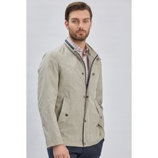 Koyu Bej Dik Yaka Yarım Astar Comfort Fit Rahat Kesim Casual Mont 1007240150