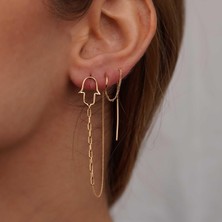 İzgi Kuyumculuk Fatma Ana Zincirli Küpe