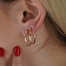 İzgi Kuyumculuk Yarım Burgu Halka Küpe