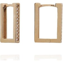 İzgi Kuyumculuk Dikdörtgen Küpe - Keskin Köşeli