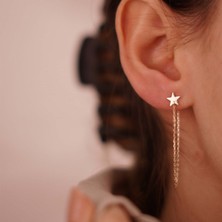 Zincirli Yıldız Küpe