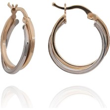 İzgi Kuyumculuk Çift Renk Halka Küpe - L