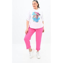 Koza Kadın Büyük Beden Oversize T-Shirt Takım 8104-24