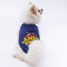 Pawstar Lacivert Summer Time Kedi Köpek Tişörtü