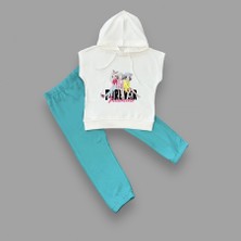 Diji Baby 3-4-5 Yaş Forever Cici Kızlar Baskılı Kapşonlu 2li Kız Çocuk Takımı