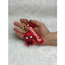 Moda Accessories Spiderman Kırmızı Üç Boyutlu Büyük Boy Silikon Anahtarlık & Çanta Süsü