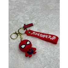 Moda Accessories Spiderman Kırmızı Üç Boyutlu Büyük Boy Silikon Anahtarlık & Çanta Süsü