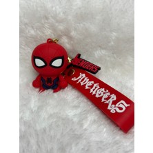 Moda Accessories Spiderman Kırmızı Üç Boyutlu Büyük Boy Silikon Anahtarlık & Çanta Süsü