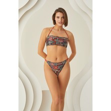 Loya Renkli Lave Strapless Tek Üst Bikini