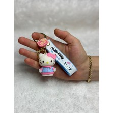 Moda Accessories Hello Kitty Mavi Üç Boyutlu Büyük Boy Silikon Anahtarlık & Çanta Süsü