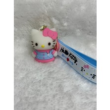 Moda Accessories Hello Kitty Mavi Üç Boyutlu Büyük Boy Silikon Anahtarlık & Çanta Süsü