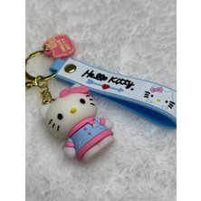 Moda Accessories Hello Kitty Mavi Üç Boyutlu Büyük Boy Silikon Anahtarlık & Çanta Süsü